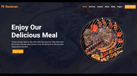 Build A Html And Css Restuarant Project Arabic Part