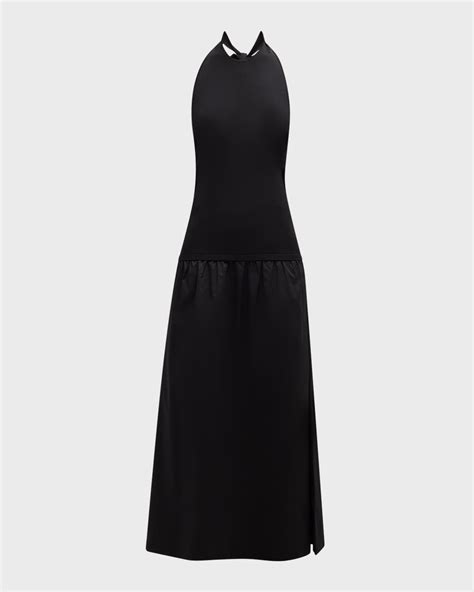 Simonmiller Junjo Combo Knit Poplin Backless Maxi Dress Neiman Marcus