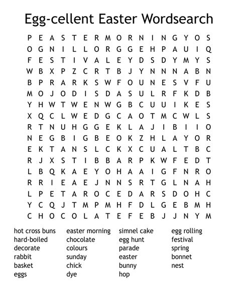 Easter Printable Word Search Puzzles