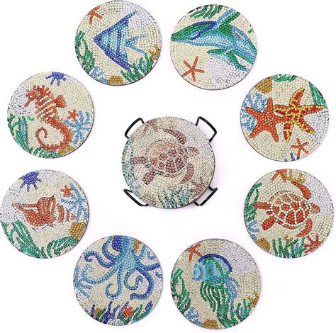 Amazon Pcs Diamond Painting Coasters Kit Diamond Art Coasters