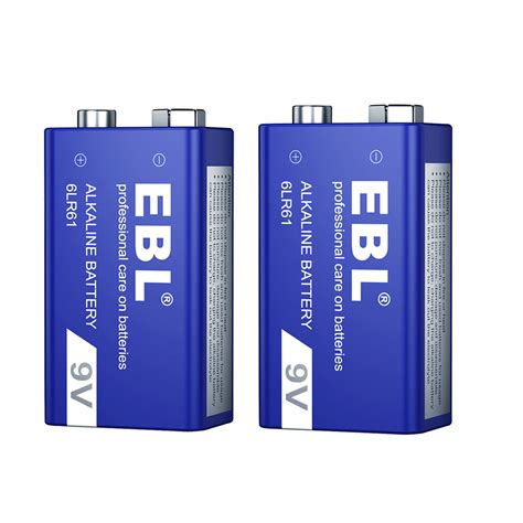 EBL Alkaline 9V Batteries 9Volt 6LR61 Battery Long Lasting Leak Proof