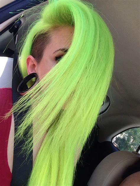 Awesome Neon Hair In Electric Lizard And Electric Banana Via H A I R Pinterest