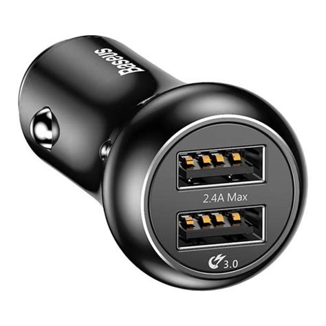 Portas Usb Duplas Para Carregador De Carro Baseus Ccal Gc