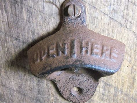 Rusty Rustic Wall Mounted Bottle Opener Tailgating Cast Etsy Wall