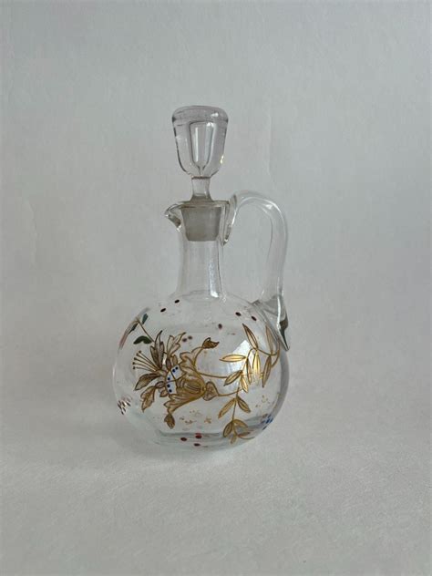 Proantic Baccarat dlg Carafe a Liqueur ancienne en cristal émaillée