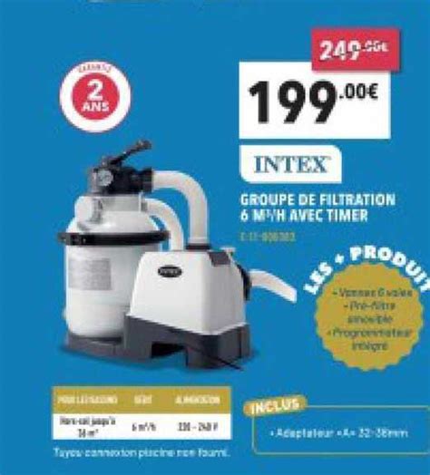 Promo Groupe De Filtration M H Avec Timer Intex Chez Cash Piscines