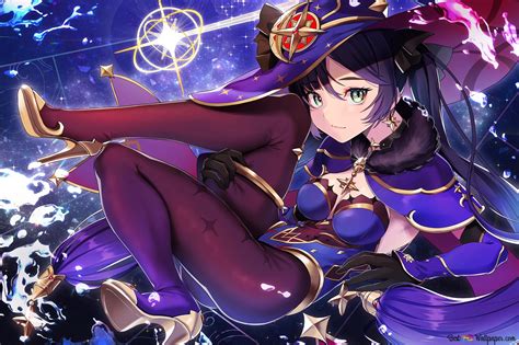 Genshin Impact Hot Witch Mona Hd Wallpaper Download