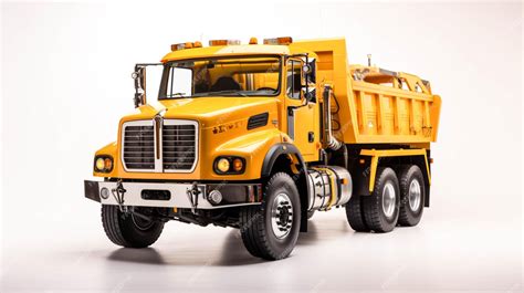 Premium Ai Image Dump Truck On White Background