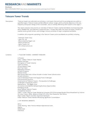 Fillable Online Telecom Tower Trends Research And Markets Fax Email