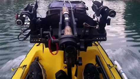 Ultimate Motorized Kayak 1st Attempt With 35 Hp Nissan Outboard Youtube