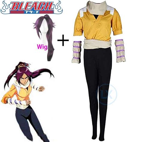 Anime Bleach Shihouin Yoruichi Cosplay Costumes Yellow Suit Cosplay Halloween Ebay