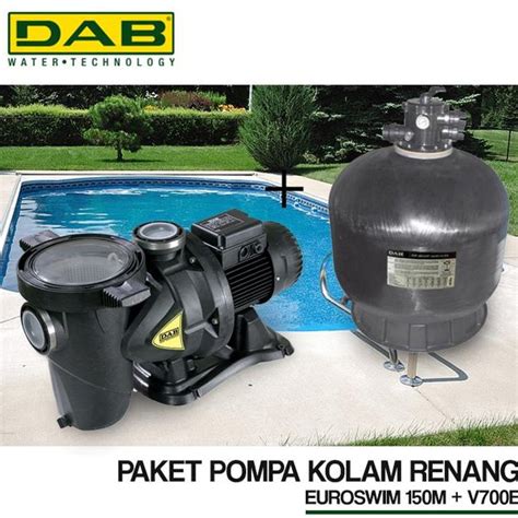 Jual PAKET POMPA KOLAM RENANG DAB EUROSWIM 150M SAND FILTER V700B Di