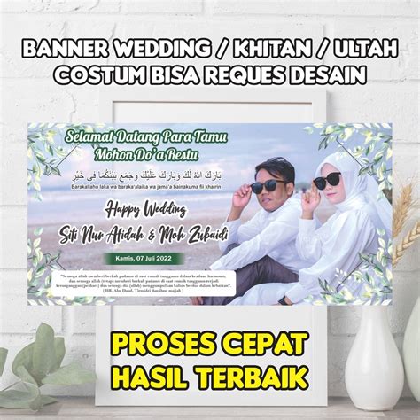 Jual BANNER SPANDUK WEDDING KHITAN ULTAH REQUES DESAIN COSTUM