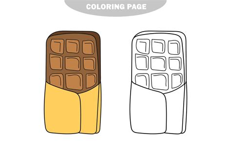 Semplice Pagina Da Colorare Confezione Di Cioccolato Semplice Disegno