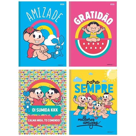 Capa Caderno Turma Da Monica Colorido Casas Bahia