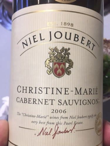 Niel Joubert Christine Marié Cabernet Sauvignon Vivino US