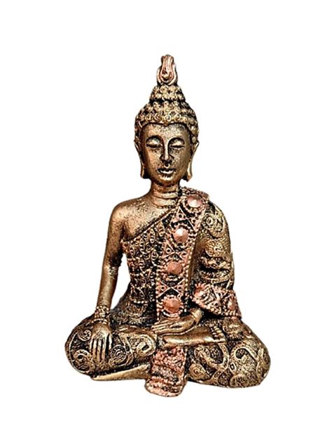 Buda Hindu Tibetano Meditando Pequeno Cor Dourado Elo