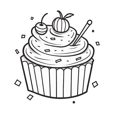 Premium Vector Cupcakes Line Art