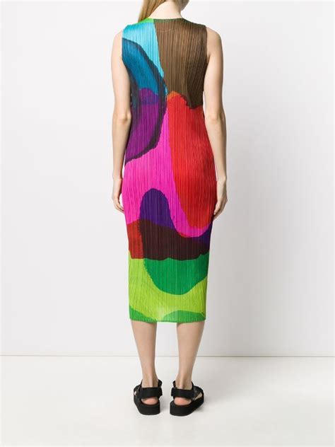 Issey Miyake Pleats Flapper Dress Embroidery Dresses Fashion