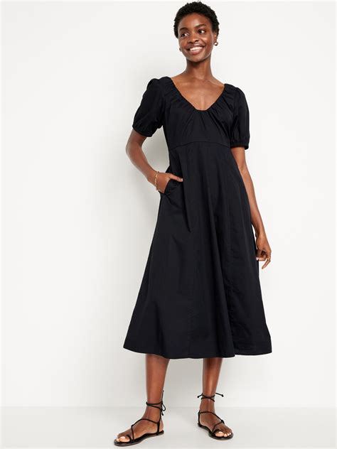 Puff Sleeve Midi Swing Dress Old Navy