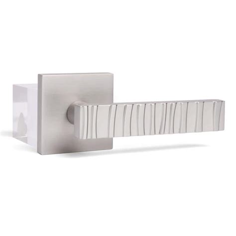 McBowery Groove Satin Nickel Bed Bath Modern Door Handle Privacy