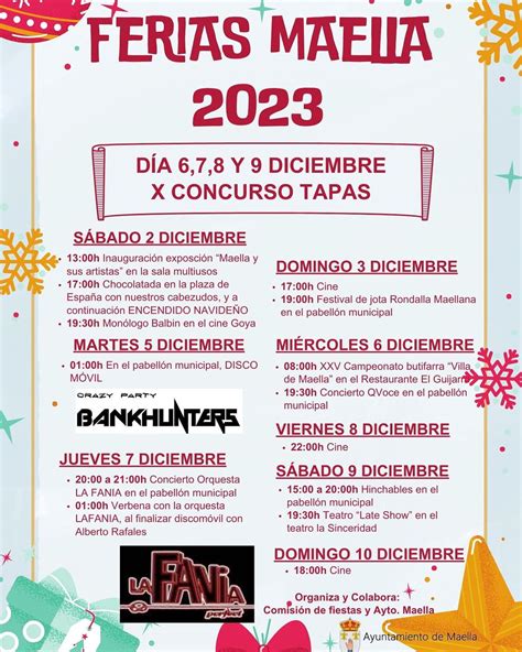 FERIAS DICIEMBRE 2023 Ayuntamiento De Maella