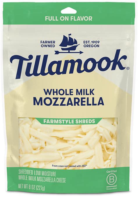 Whole Milk Mozzarella Farmstyle Shredded Cheese Tillamook