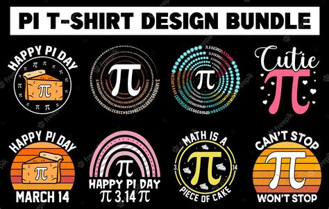 Premium Vector Pi Day T Shirt Design Set Best Pi Day Shirt Bundle