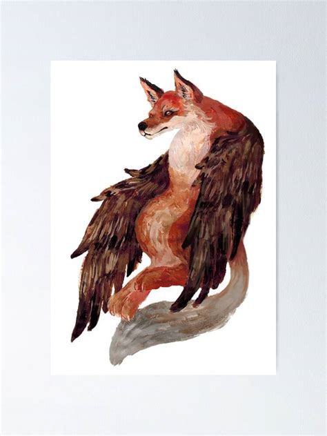 Enfield Fox Mythical Creature Animal – Poster - Canvas Print - Wooden Hanging Scroll Frame ...