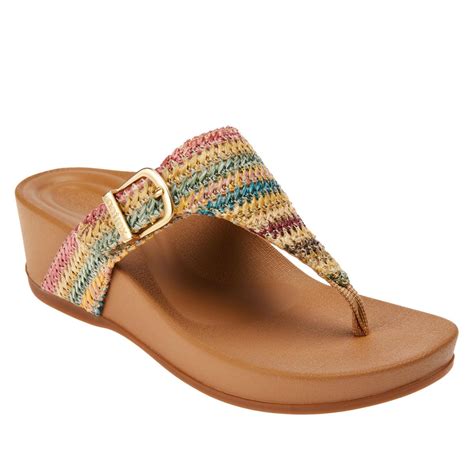 Aetrex Kate Orthotic Woven Thong Sandal 20745978 HSN