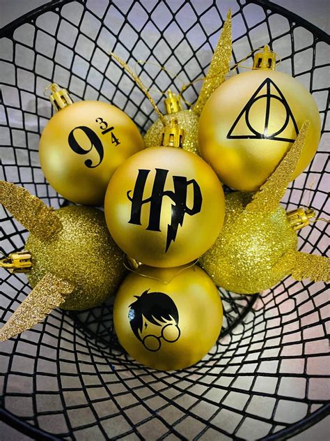 Harry Potter Themed Ornaments Set Of 7 Etsy