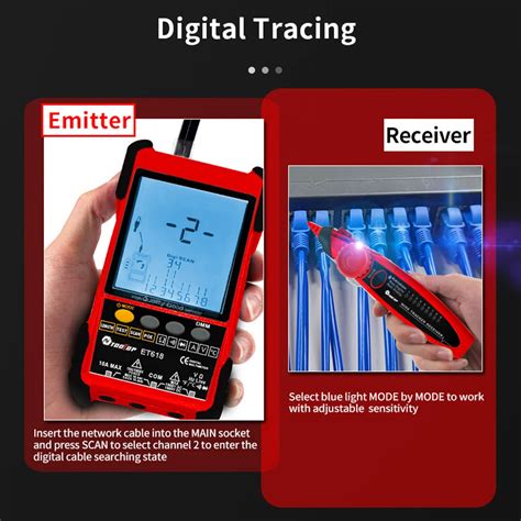 TOOLTOP ET618 Cable Tester Analogs Digital Search POE Test Cable ...