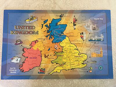 United Kingdom Counties Wooden Inset Geography Jigsaw Puzzle 48 Pieces