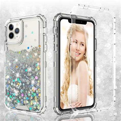 Coverlab Case For Apple Iphone 11 Hard Clear Glitter Liquid Waterfall Case Cover Clear