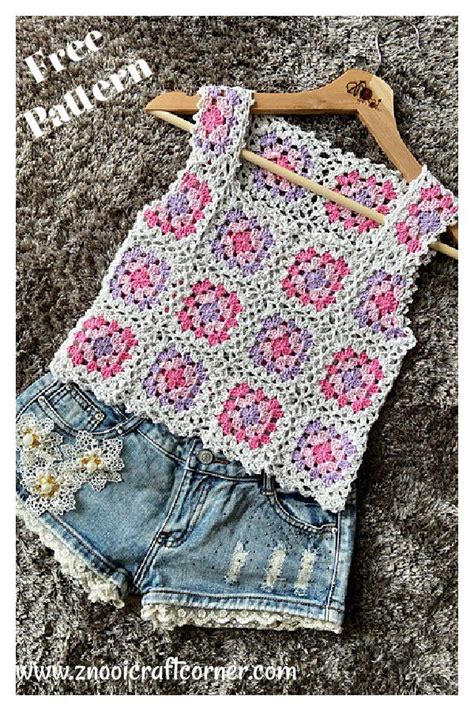 Granny Square Top Crochet Pattern