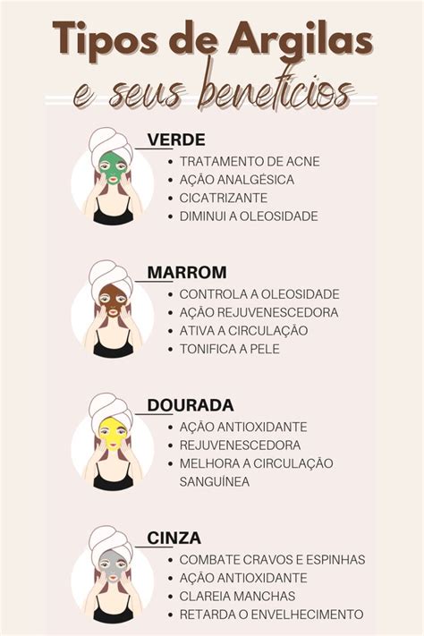 Tipos de argila e seus benefícios para a pele Skin care Beauty Make