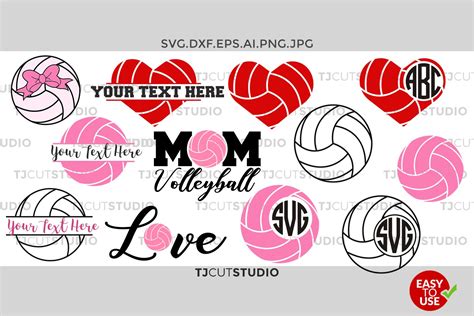 Volleyball Monogram Svg Split Volleyball Love Volleyball Mom Volleyball Files For Silhouette