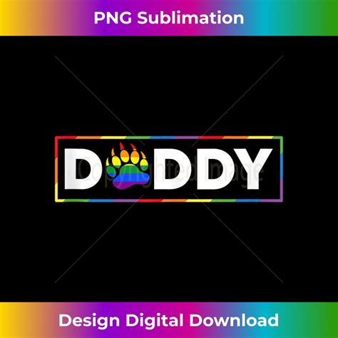 Mens Proud Gay Daddy Bear Paw Pride Rainbow Lgbtq Dad Father Inspire Uplift