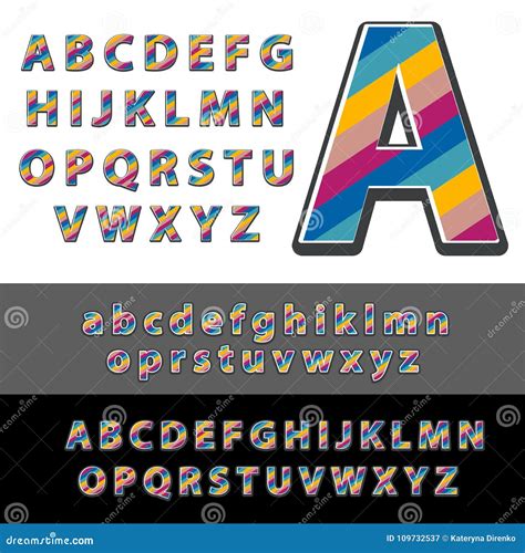 Vector Of Stylized Colorful Font And Alphabet Stock Illustration