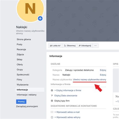 Jak ustawić krótki adres strony na Facebooku graficzny pro