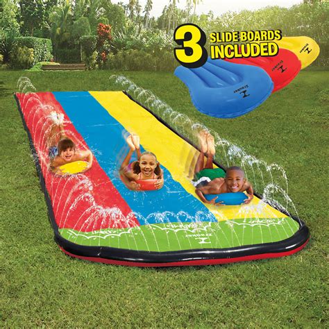 Triple Lane Slip Water Slide Slip 16 Feet Splash And Slide Newest