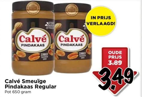 Calve Smeuige Pindakaas Regular Gram Aanbieding Bij Vomar Voordeelmarkt