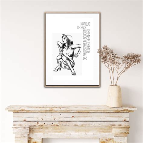 Marquis De Sade Philosophiele Boudoir Female Nude Model Print On