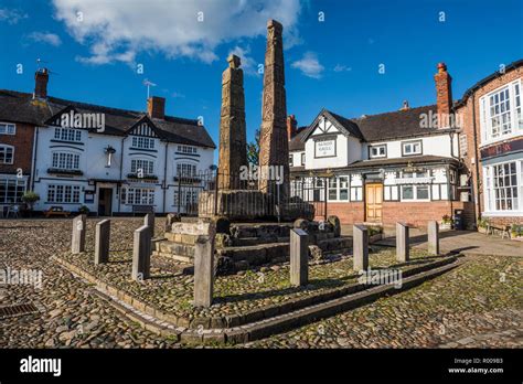 The Sandbach Crosses, Sandbach market square, Cheshire Stock Photo - Alamy