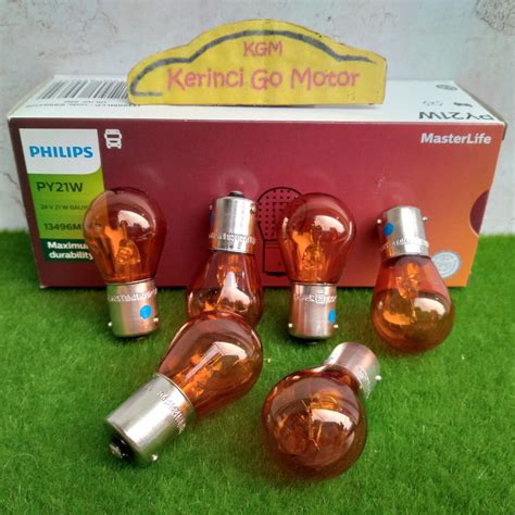 Jual BOHLAM PHILIPS PY21W 24V ORANGE 13496 LAMPU SEN ORANGE K1 MIRING