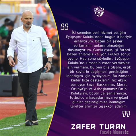 Son Dakİka Eyüpsporda Zafer Turan Dönemi Sona Erdi Futbol