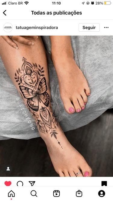 A Woman S Foot With Tattoos On It And The Words Instagramr Above Her