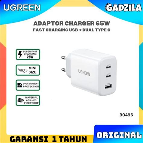 Jual Ugreen Adaptor Kepala Charger W Port Usb Type C Pd Fast