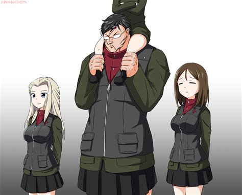 Safebooru 1boy 3girls Arms Behind Back Bangs Black Footwear Black Hair Black Skirt Black Vest