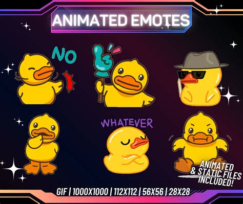 Animated Twitch Emotes Duck Emote Pack Cute Duck Emotes Funny Duck